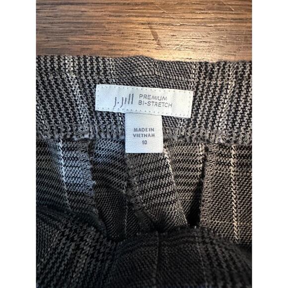 J. Jill Women’s Gray Cuffed Flannel Pants Size 10 Bi-Stretch Cotton Blend Work - Picture 2 of 7